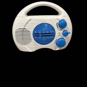 Water Proof Mini Portable AM FM Radio, Adjustable Volume, Battery Operated